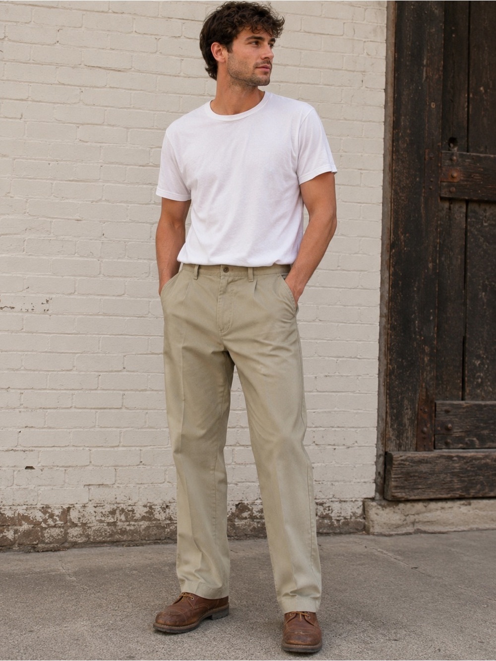 Vintage Big Ben by Wrangler Regular Fit Straight Leg Chino Work Pants 38x32